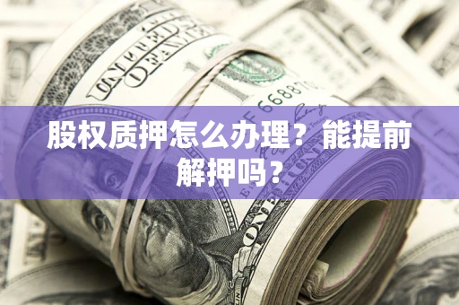 北京股权质押怎么办理？能提前解押吗？